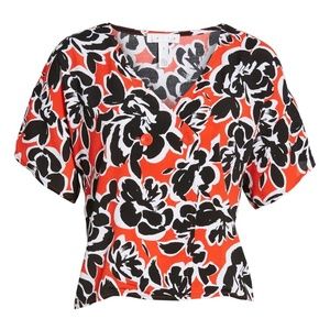 NWT Nordstrom Leith Double Button Floral Blouse
